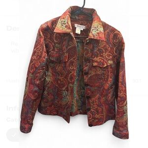Coldwater Creek Multicolor Paisley Jean Jacket